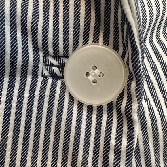 Lane Bryant Denim Blue and White Pinstripe Blazer Jacket Plus Size 16 Career - Picture 4 of 12